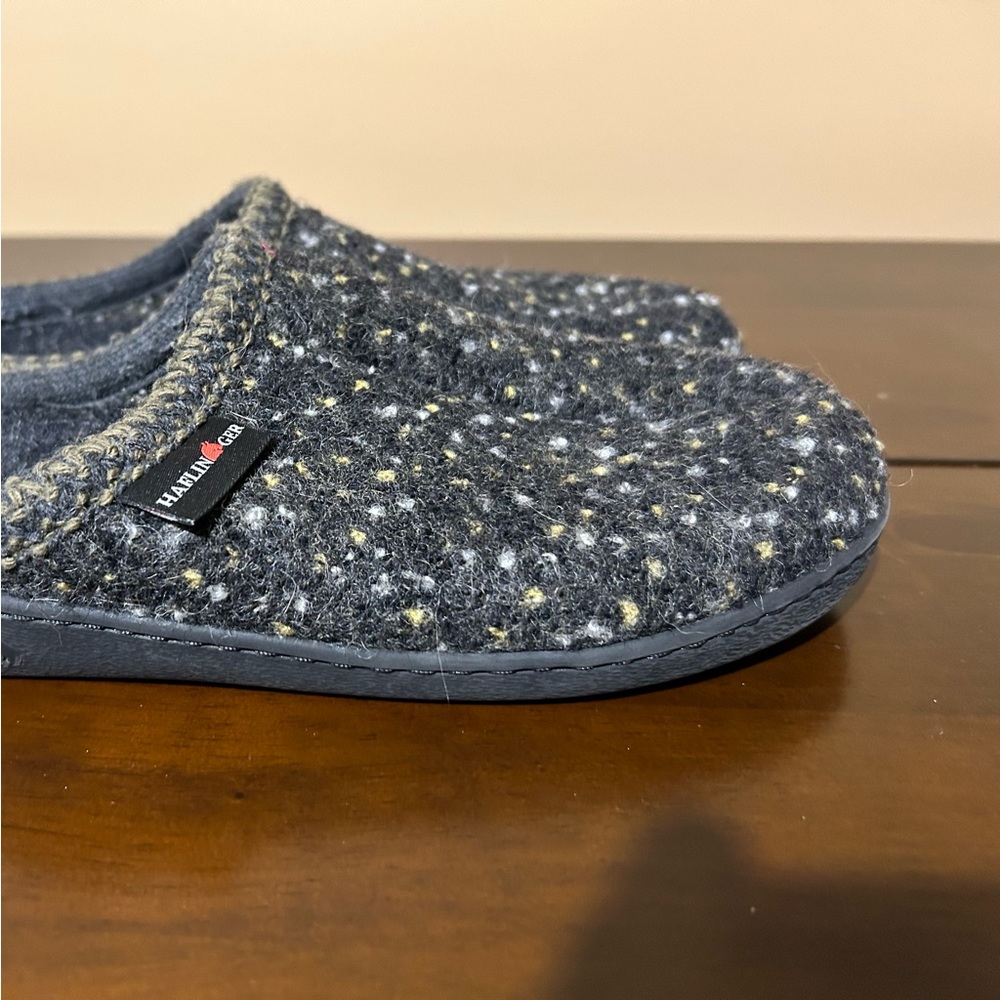 Wool Haflinger womens black with grey and occasional yellow speckles. size 10
